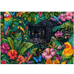 Rainforest Black Panther Jigsaw Puzzle 1000 Pieces
