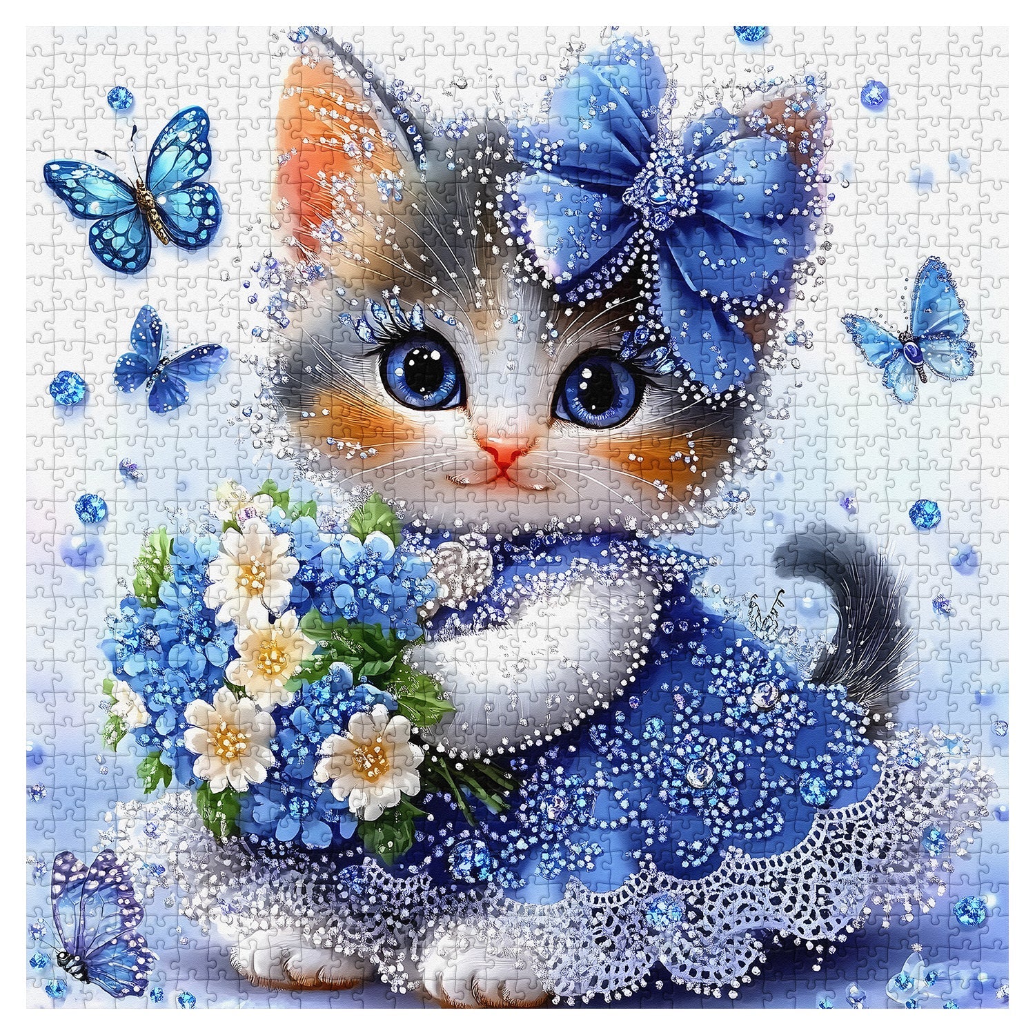 The Sapphire Kitten Jigsaw Puzzle 1000 Pieces