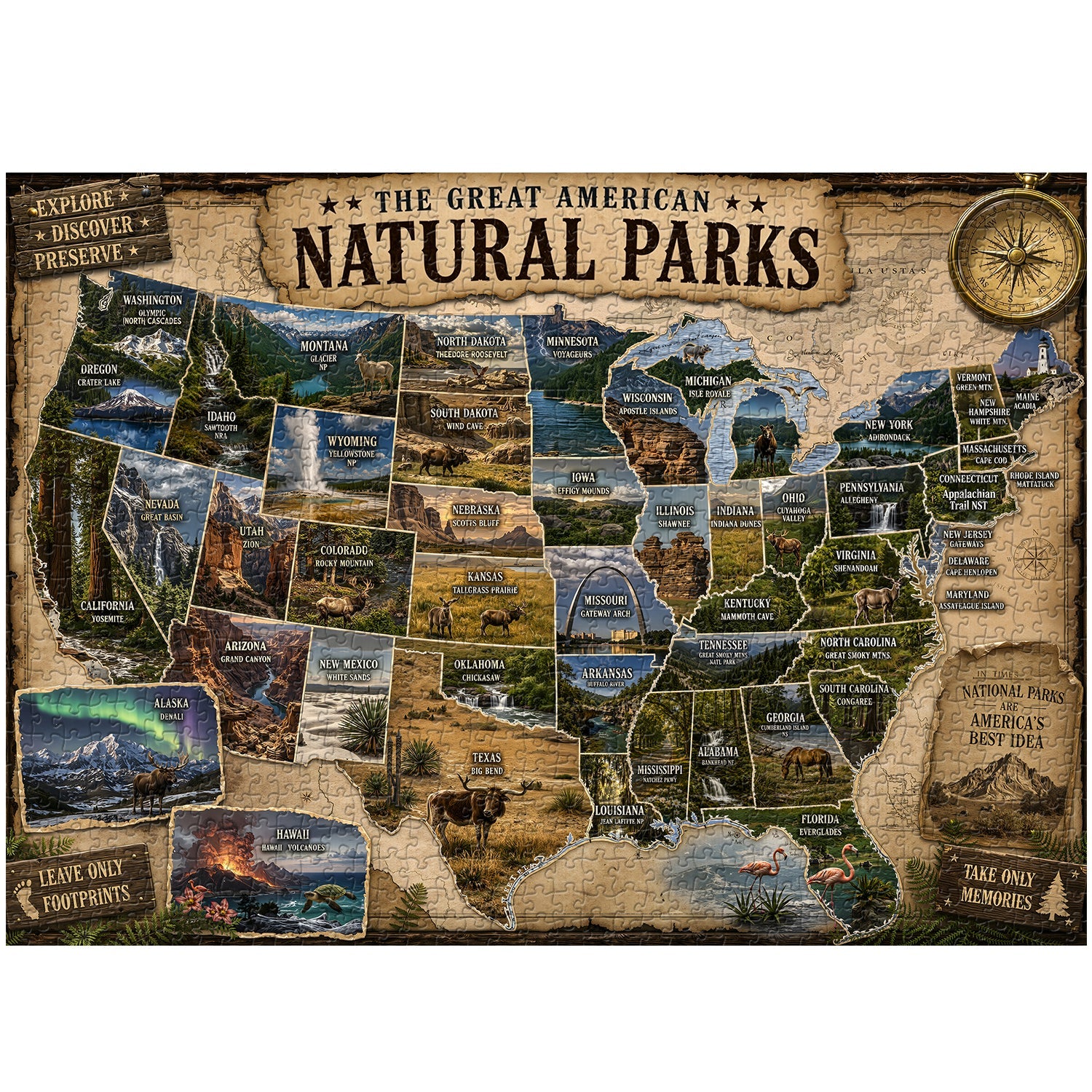 American Parks Jigsaw Puzzle 1000 Piece
