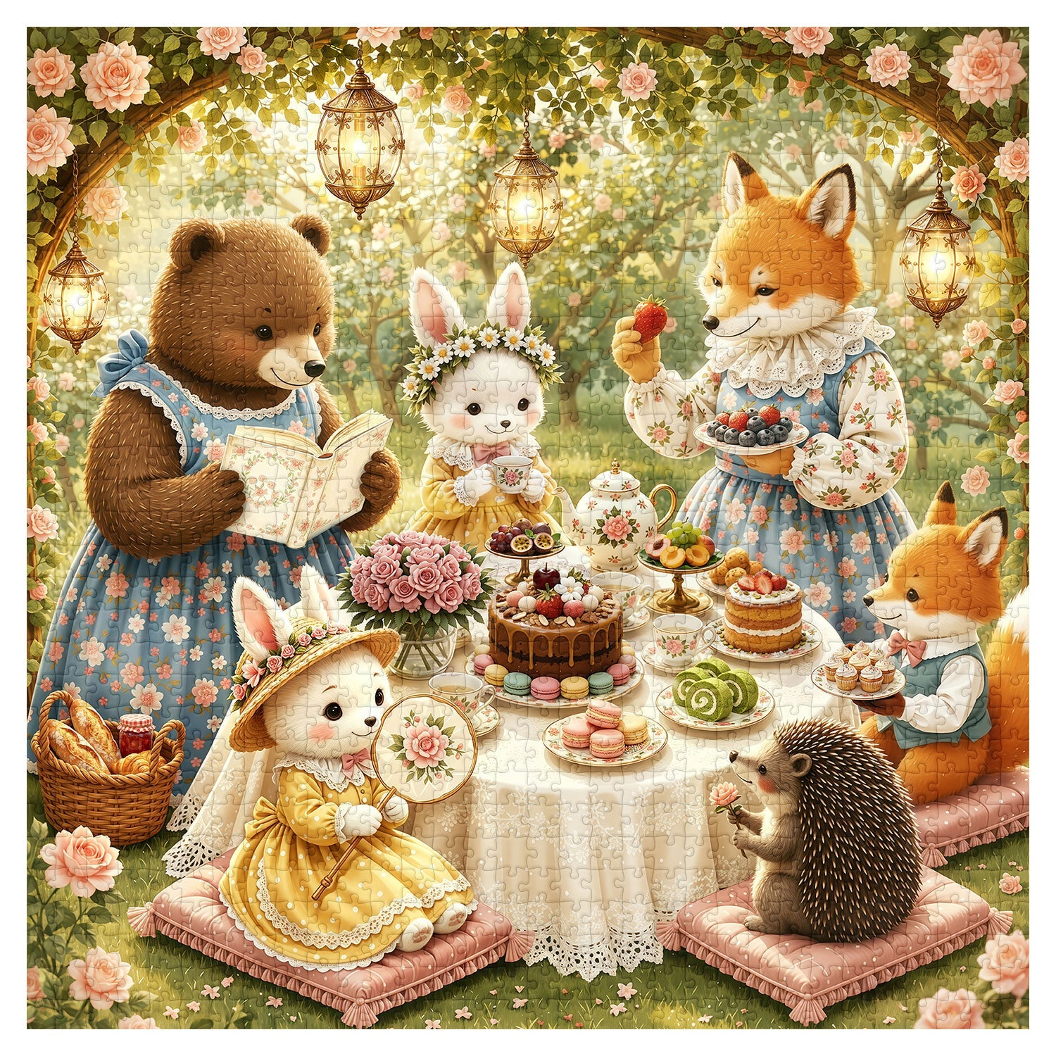 Rose Tea Party Jigsaw Puzzle 1000 Piece
