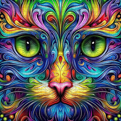 Puzzle en forme de chat chromatique 1000 pièces