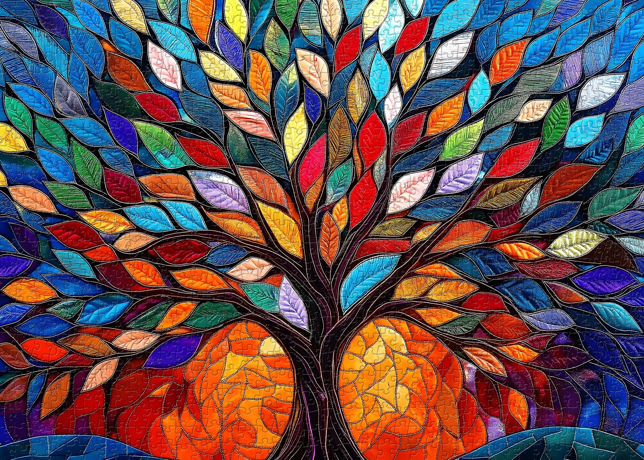Blossoming Fabric Tree Jigsaw Puzzle 1000 Piece