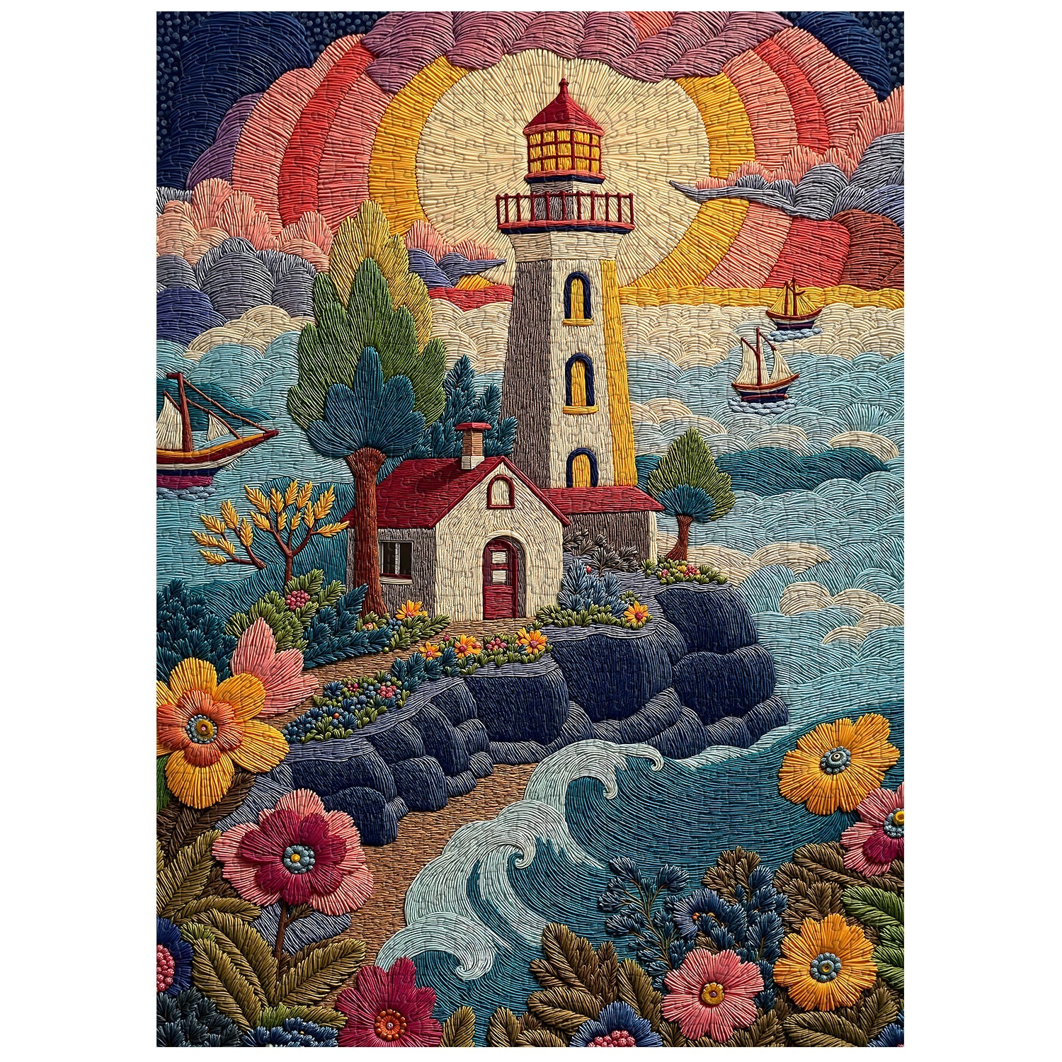 Threadwork Lighthouse Jigsaw Puzzle 1000 Pieces