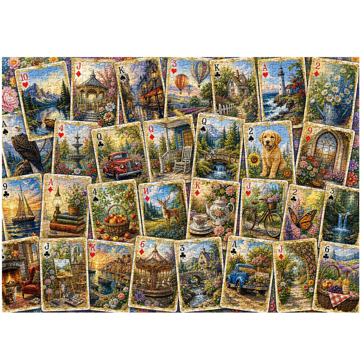 Scenic Playing Cards Jigsaw Puzzle 1000 Piece