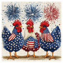 Patriotic Roosters Jigsaw Puzzle 1000 Pieces