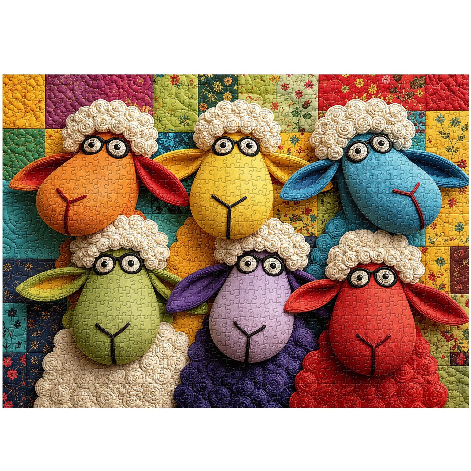 Quilt Sheep Jigsaw Puzzle 1000 Piece
