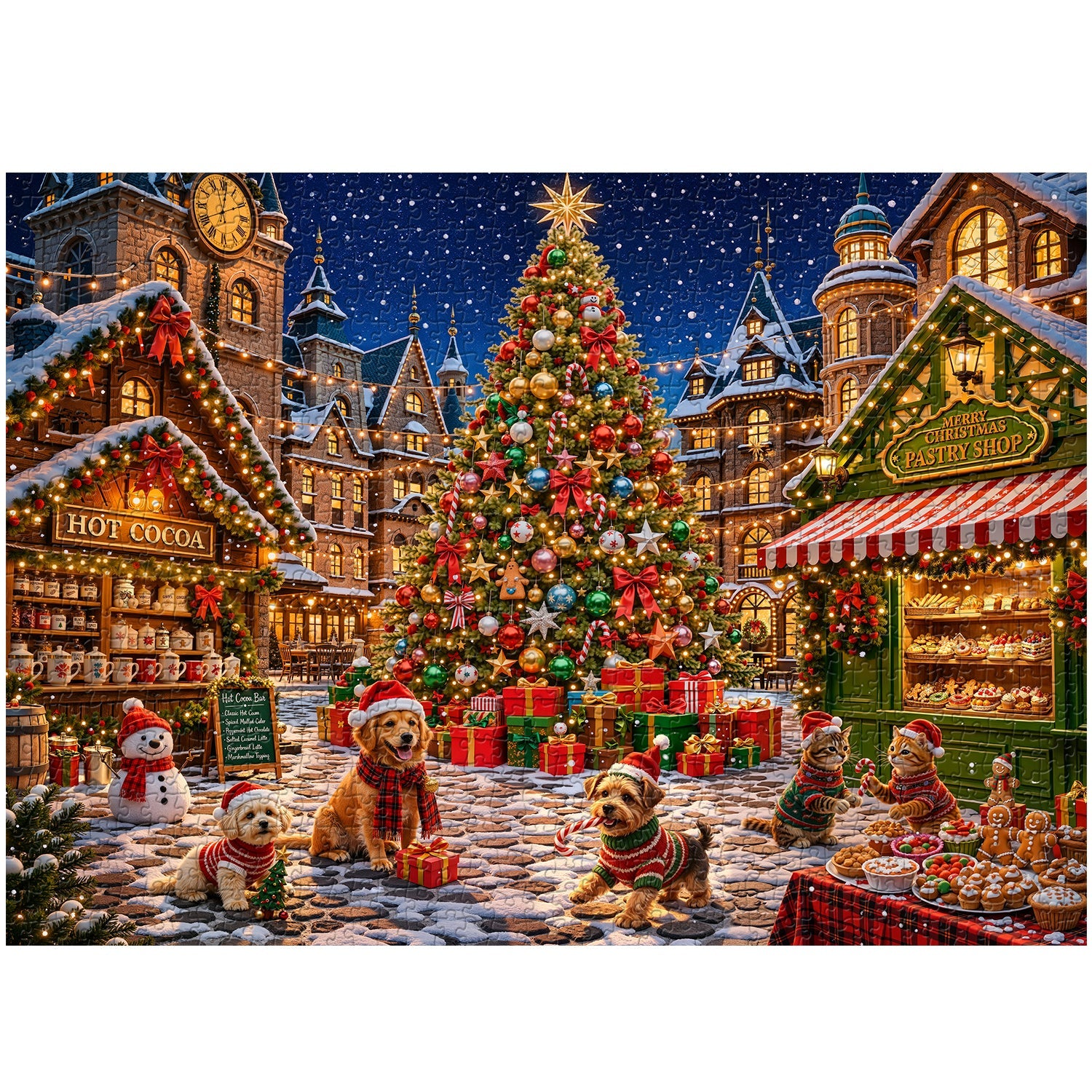 Snowy Bazaar Jigsaw Puzzle 1000 Pieces