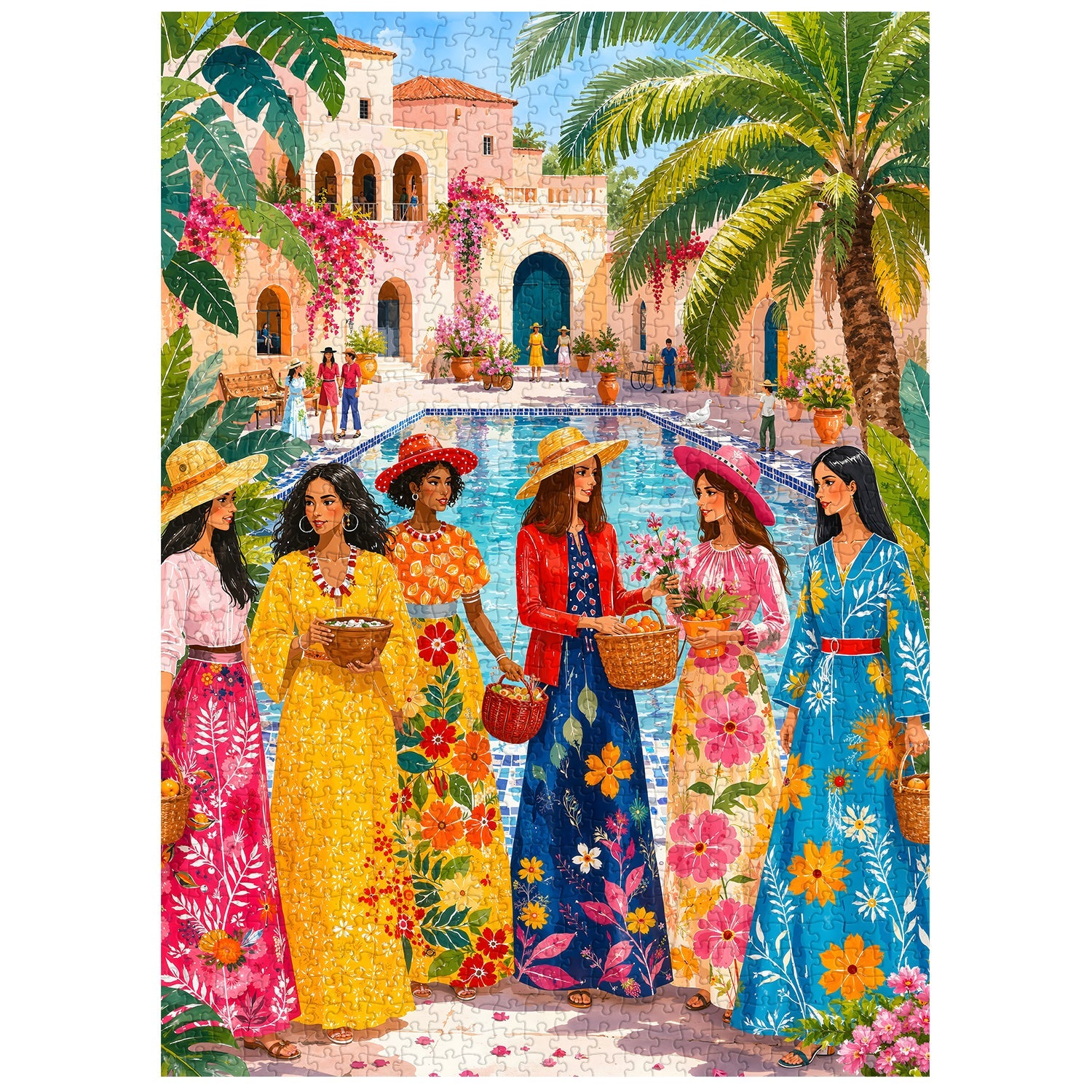 The Courtyard Ladies Jigsaw Puzzle 1000 Pieces