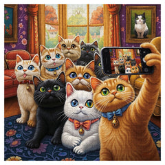 Cats in the lens Jigsaw Puzzle 1000 Pieces