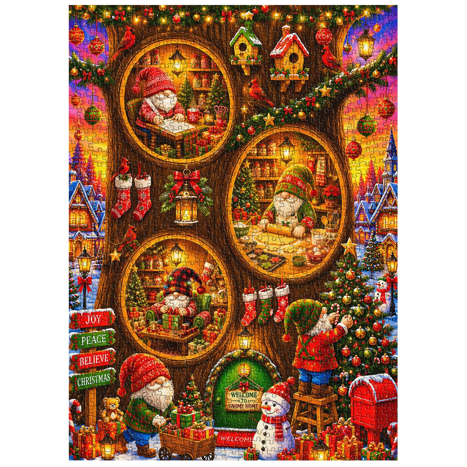 Christmas Gnome Village Jigsaw Puzzle 1000 Piece