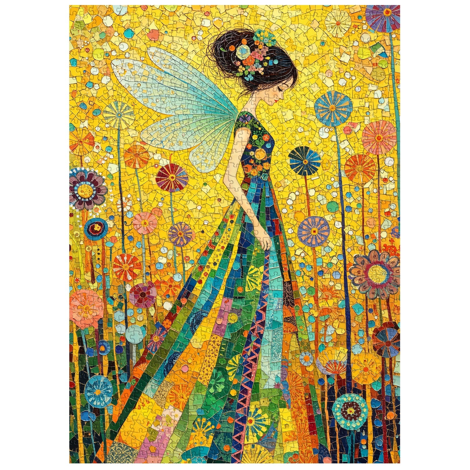 Mosaic Flower Fairy Jigsaw Puzzle 1000 Pieces