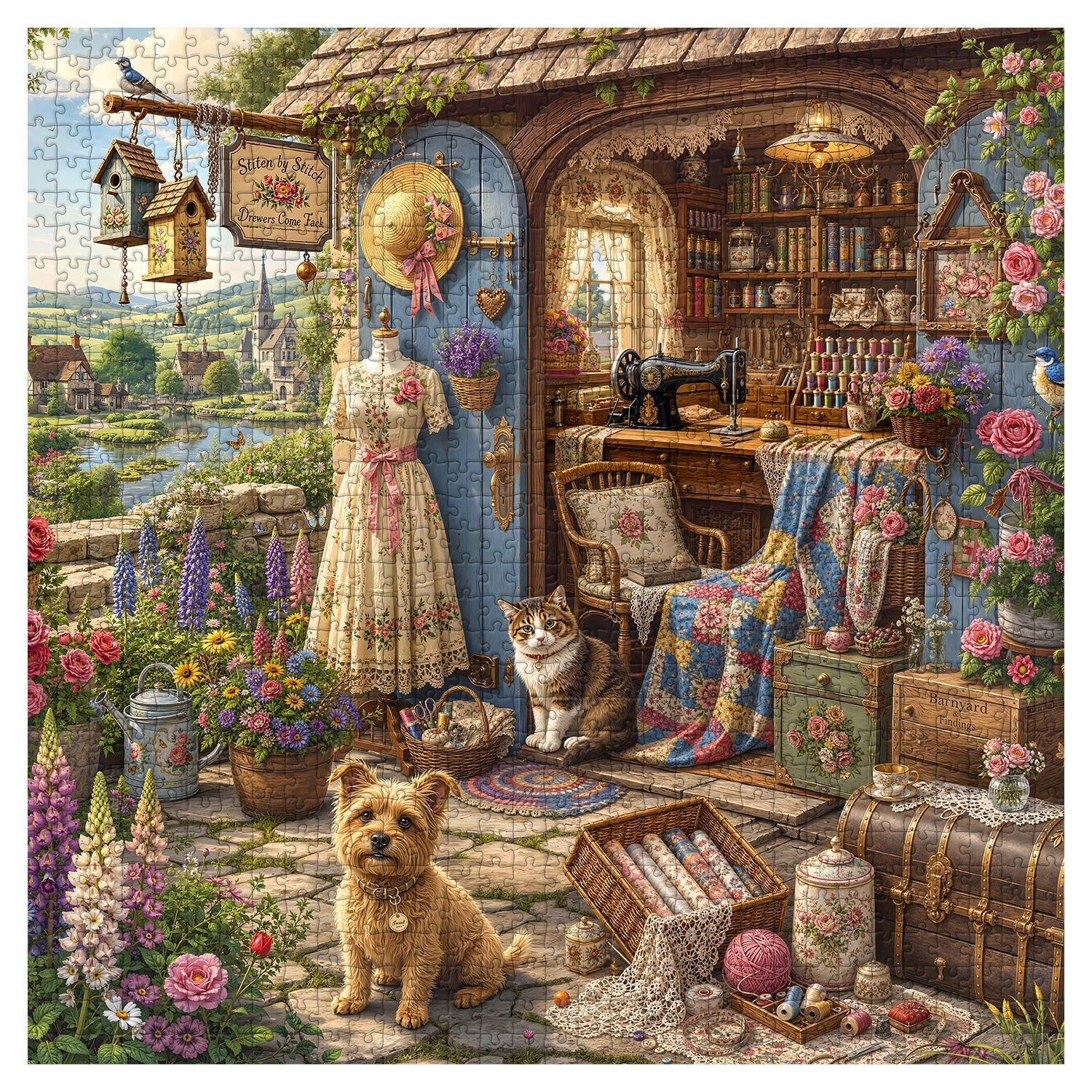 Cottage Sewing Shed Jigsaw Puzzle 1000 Piece