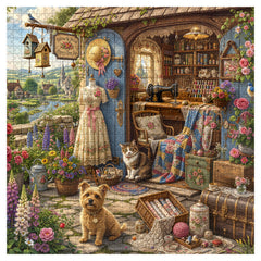 Cottage Sewing Shed Jigsaw Puzzle 1000 Piece