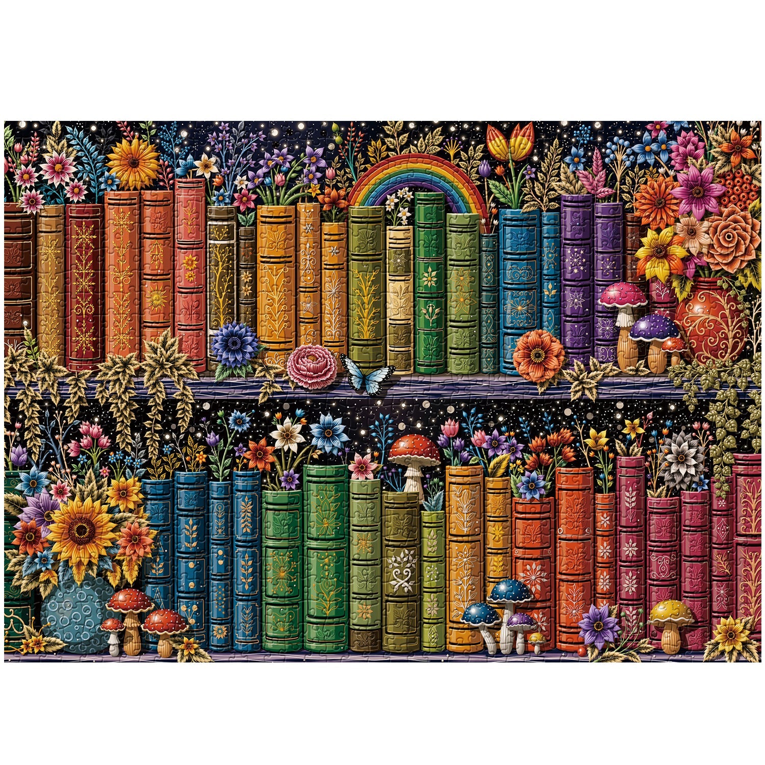 Botanical Bookshelf Jigsaw Puzzle 1000 Piece