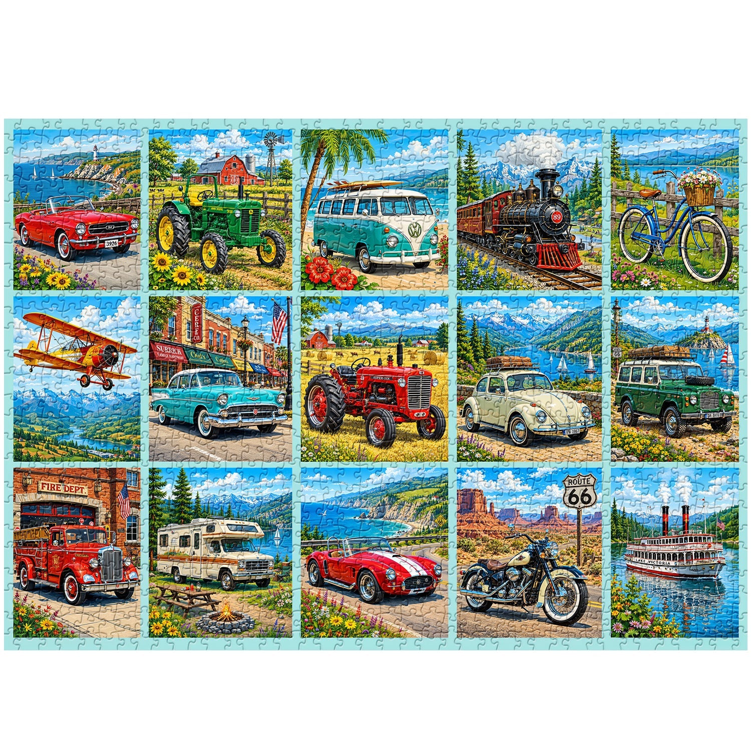 Vintage Transport Atlas Jigsaw Puzzle 1000 Piece