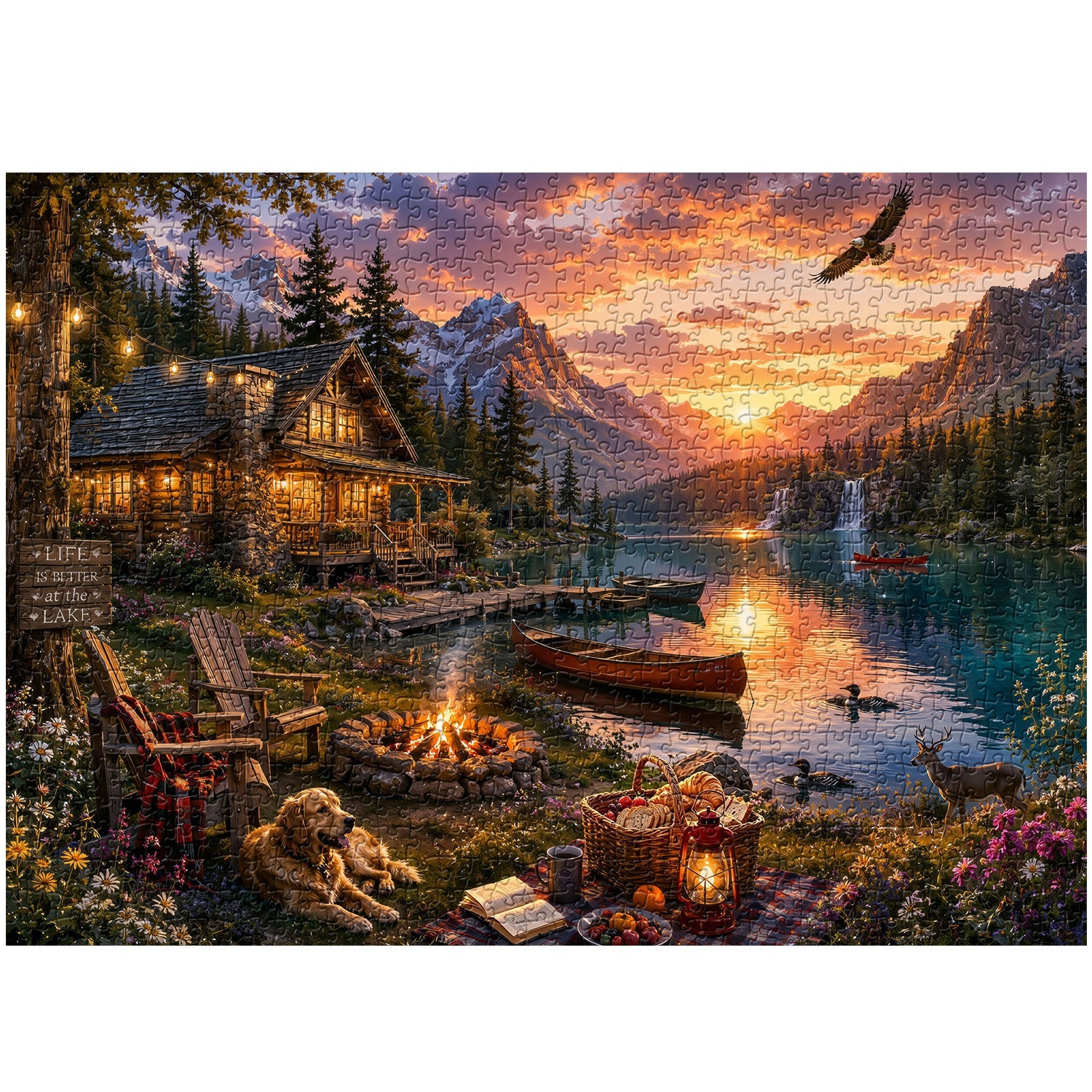 Mountain Lake Haven Jigsaw Puzzle 1000 Piece