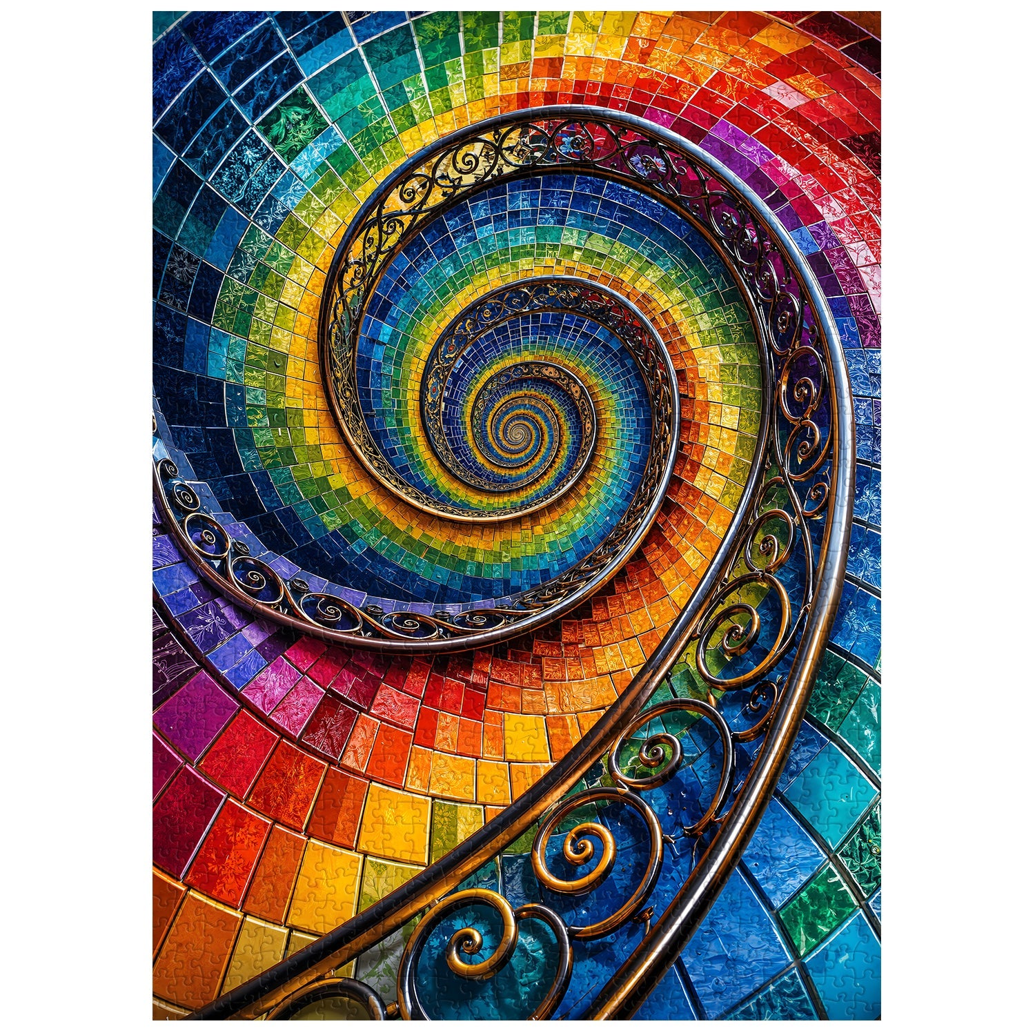 Mosaic Color Vortex Jigsaw Puzzle 1000 Piece