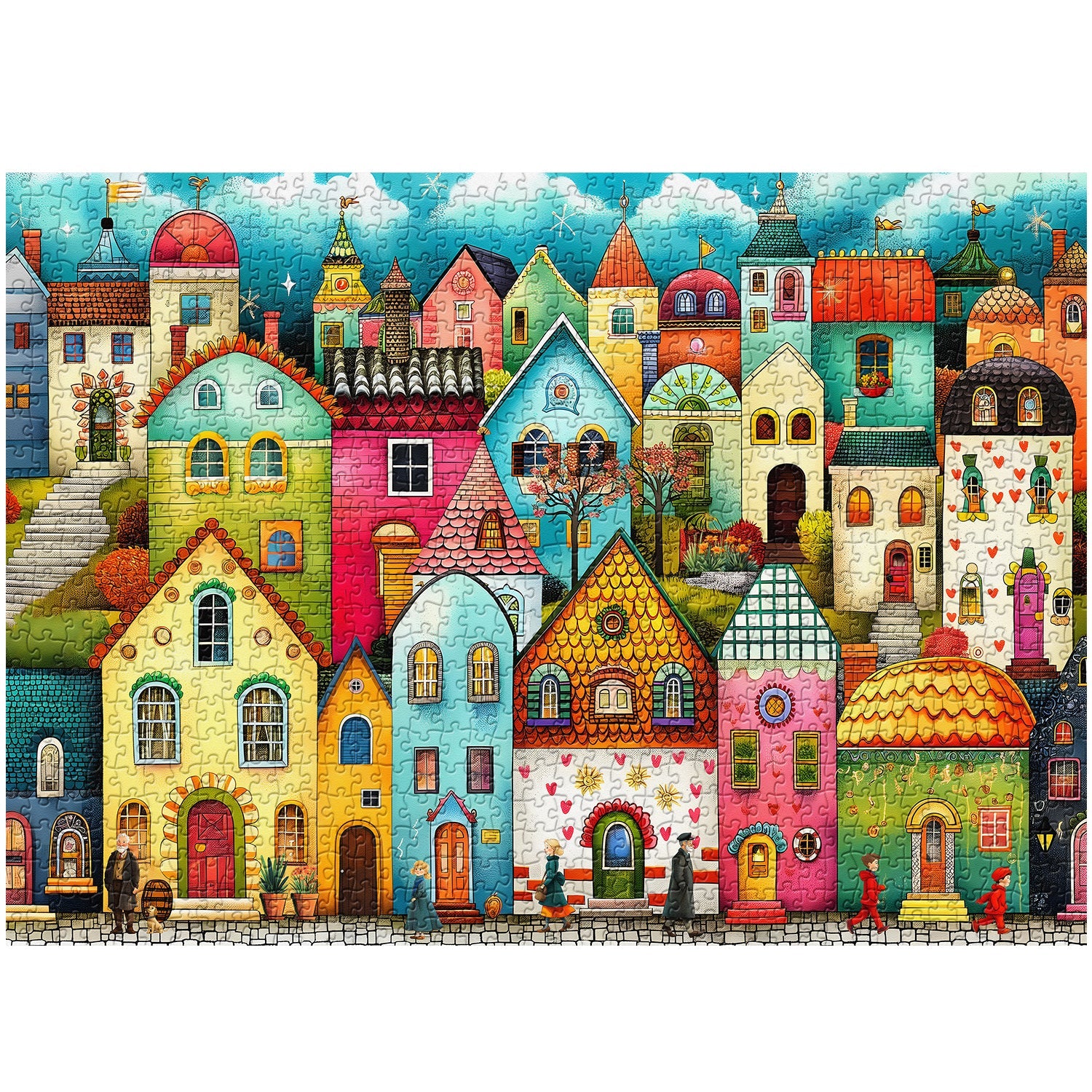 Colorful Town Jigsaw Puzzle 1000 Pieces