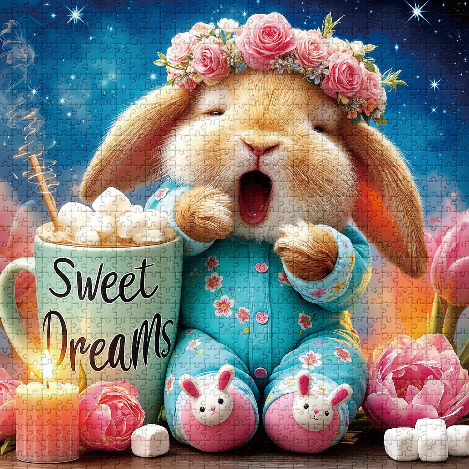 Yawning Bunny Jigsaw Puzzle 1000 Pieces