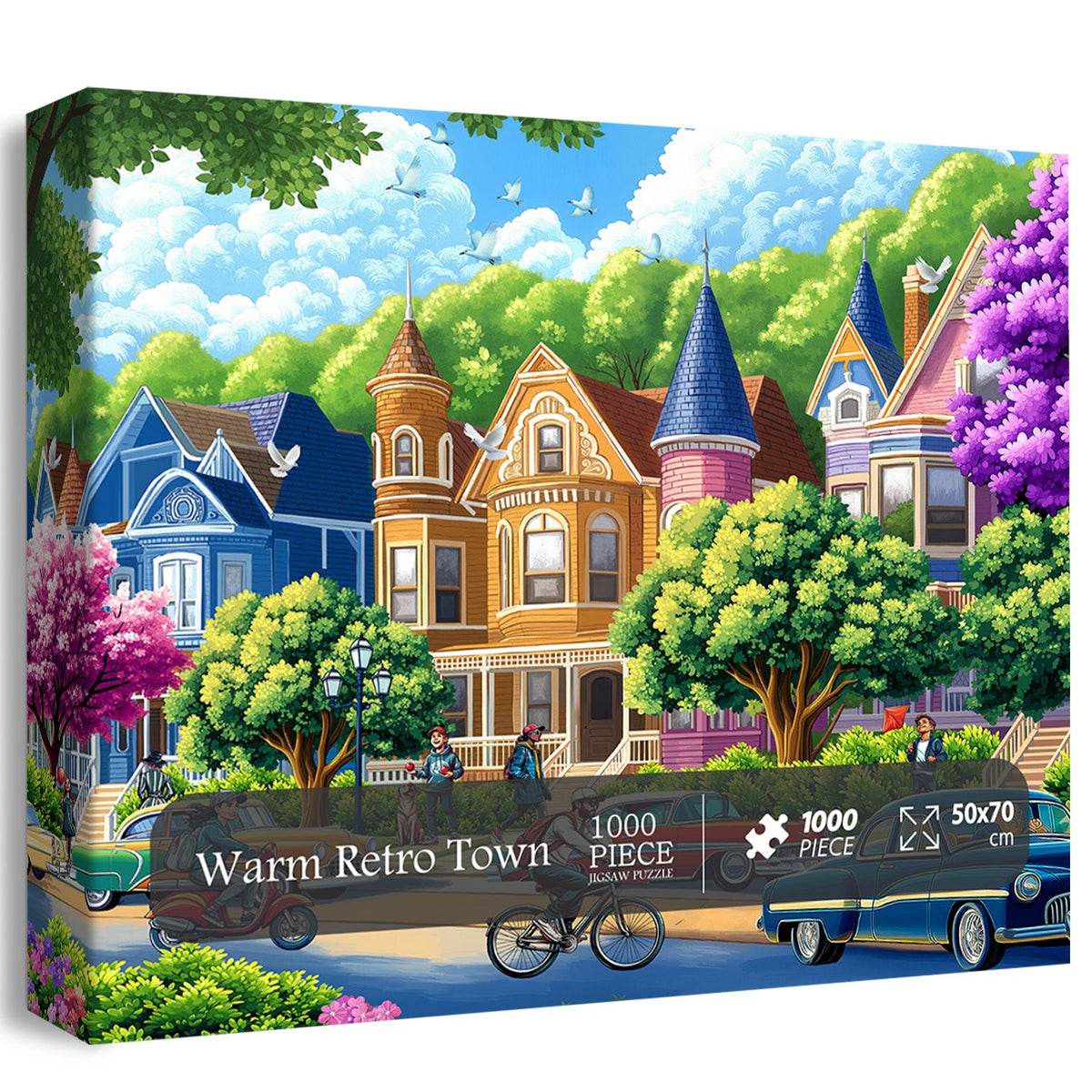 Warm Retro Town Jigsaw Puzzle 1000 Pieces