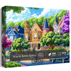 Warm Retro Town Jigsaw Puzzle 1000 Pieces