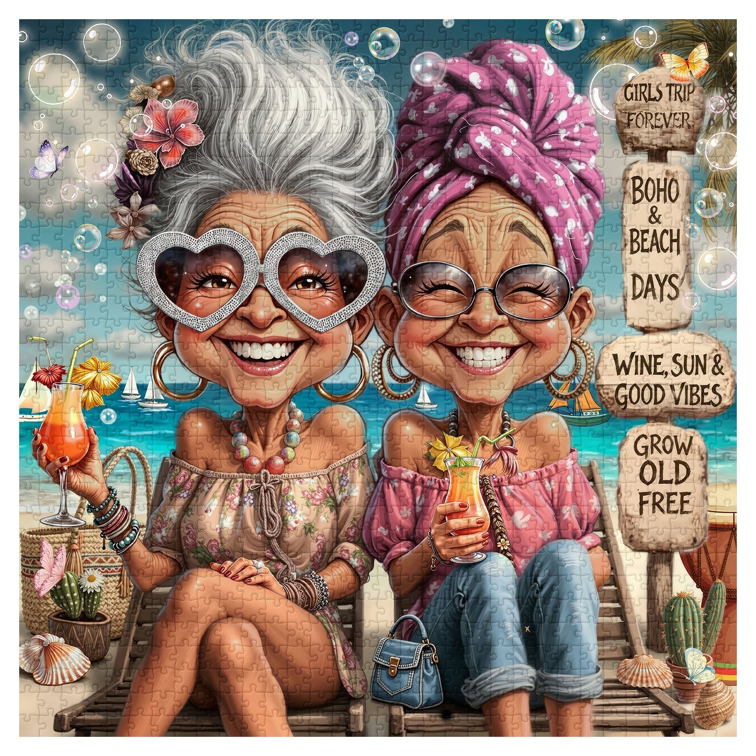 Grannies’ Beach Holiday Jigsaw Puzzle 1000 Piece