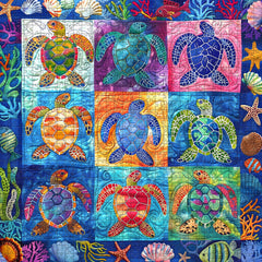 Colorful Ocean Turtles Jigsaw Puzzle 1000 Piece