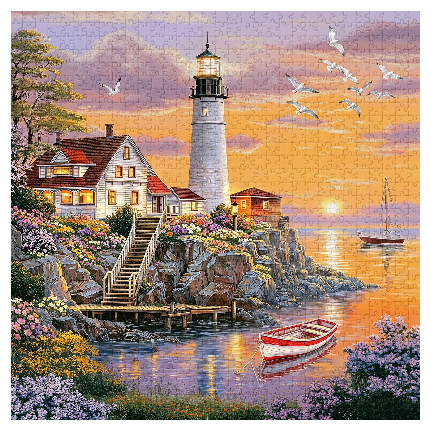 Lighthouse Cove Jigsaw Puzzle 1000 Pieces