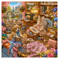 Cozy Sewing Cottage Jigsaw Puzzle 1000 Piece