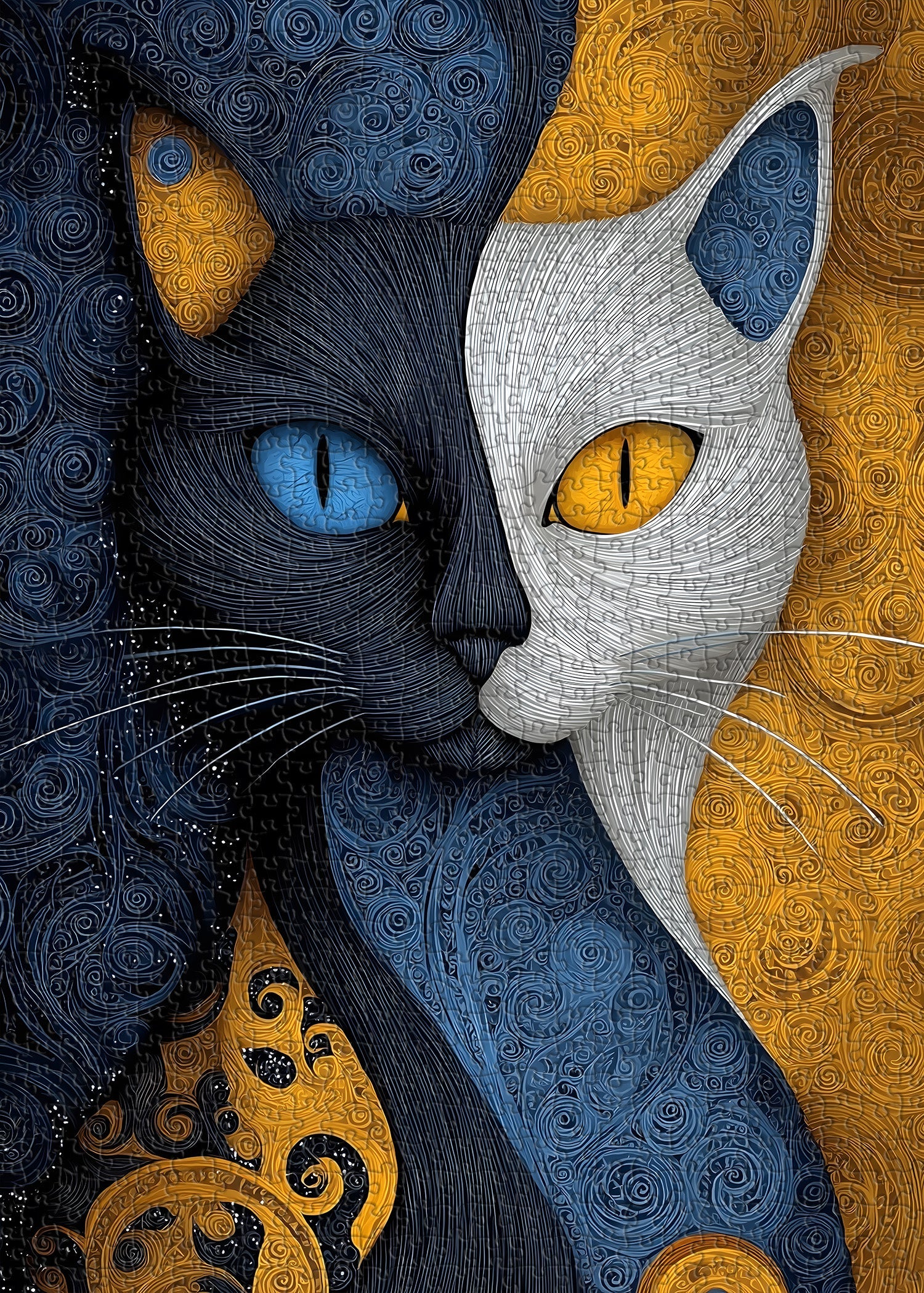 Blue Gold Gaze Jigsaw Puzzle 1000 Pieces