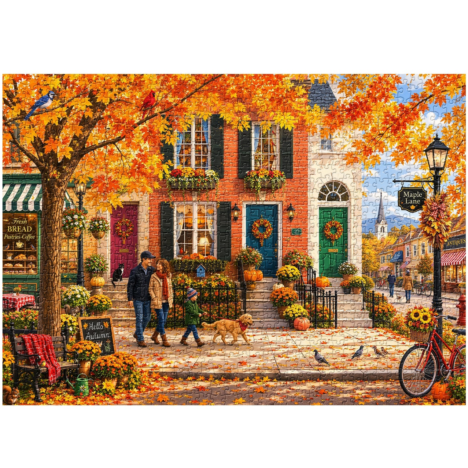 Autumn Maple Town Jigsaw Puzzle 1000 Piece