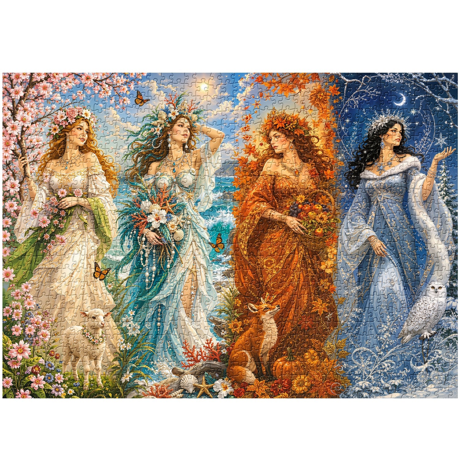 Seasonal Maidens Jigsaw Puzzle 1000 Piece