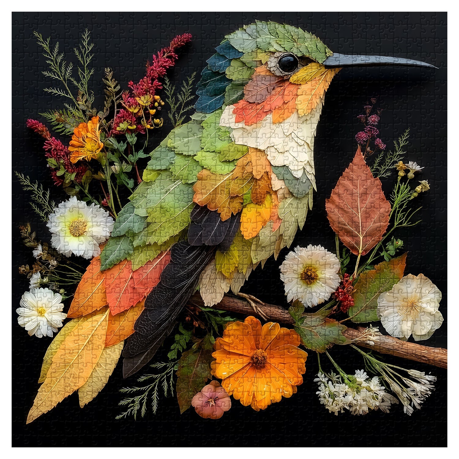 Leaf & Hummingbird Jigsaw Puzzle 1000 Pieces