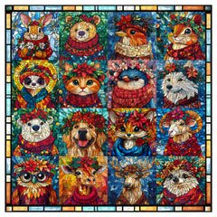 Christmas Animal Wreaths Jigsaw Puzzle 1000 Pieces