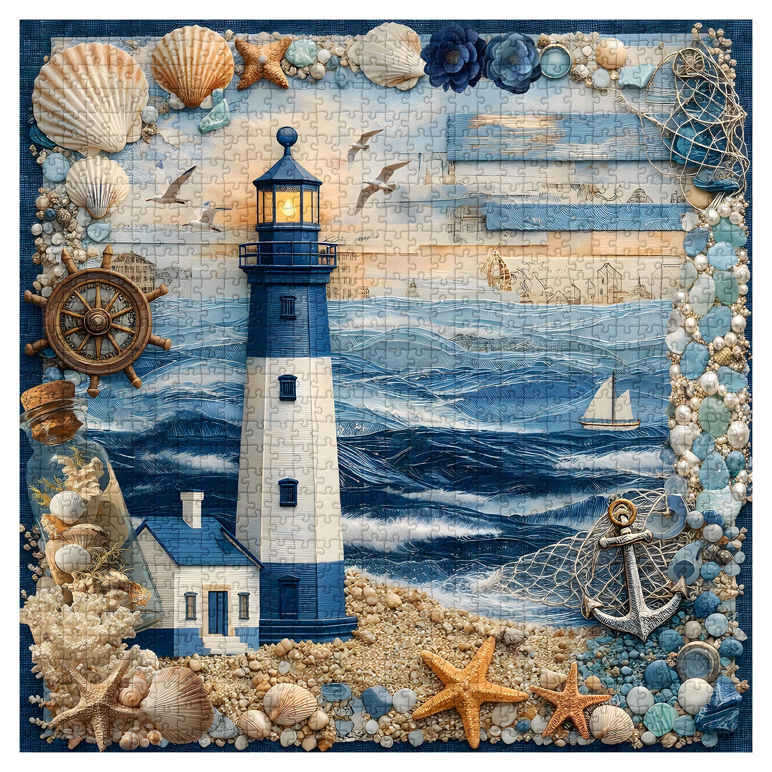 Puzzle de 1000 pièces phare et mer