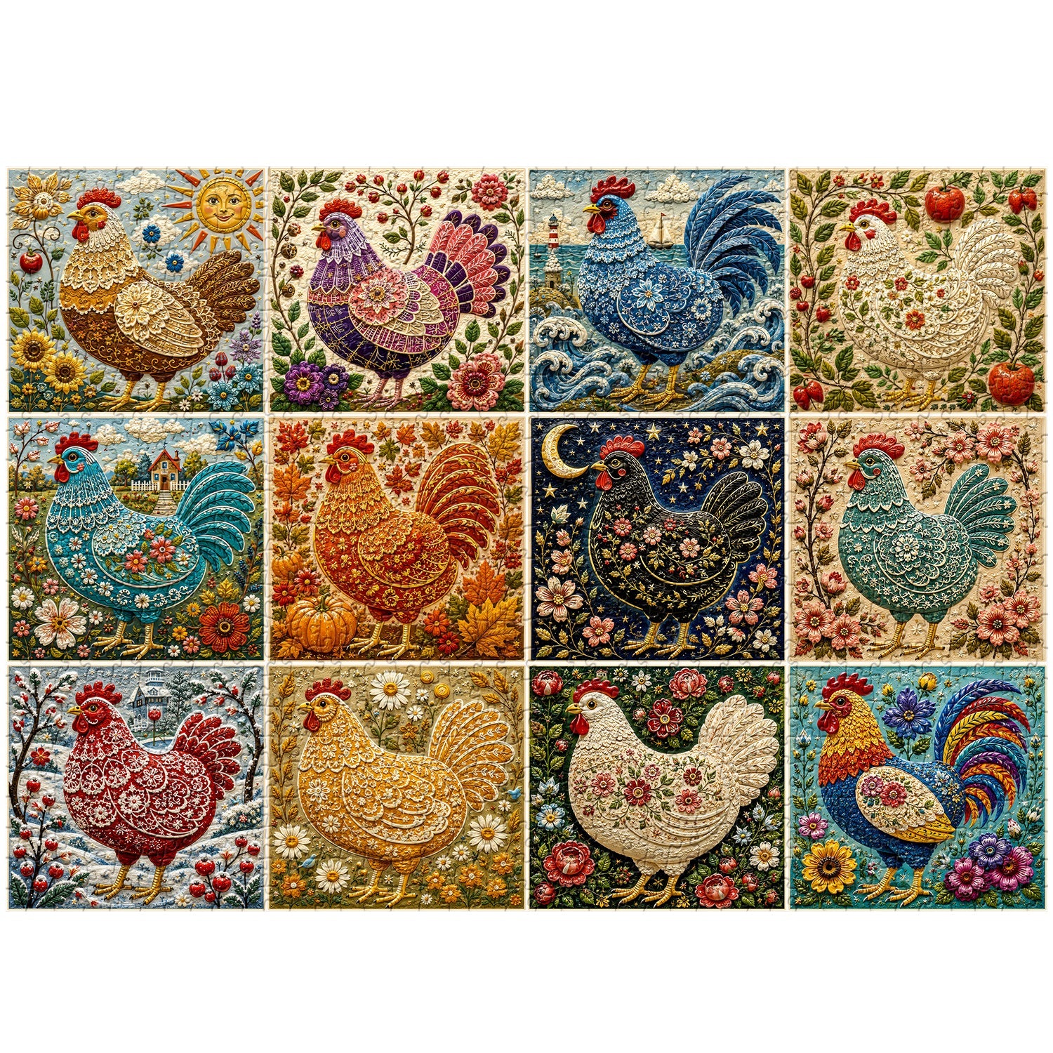 Colorful Fowls Jigsaw Puzzle 1000 Piece