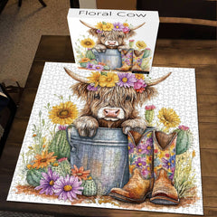 Floral Cow Jigsaw Puzzles 1000 Pieces
