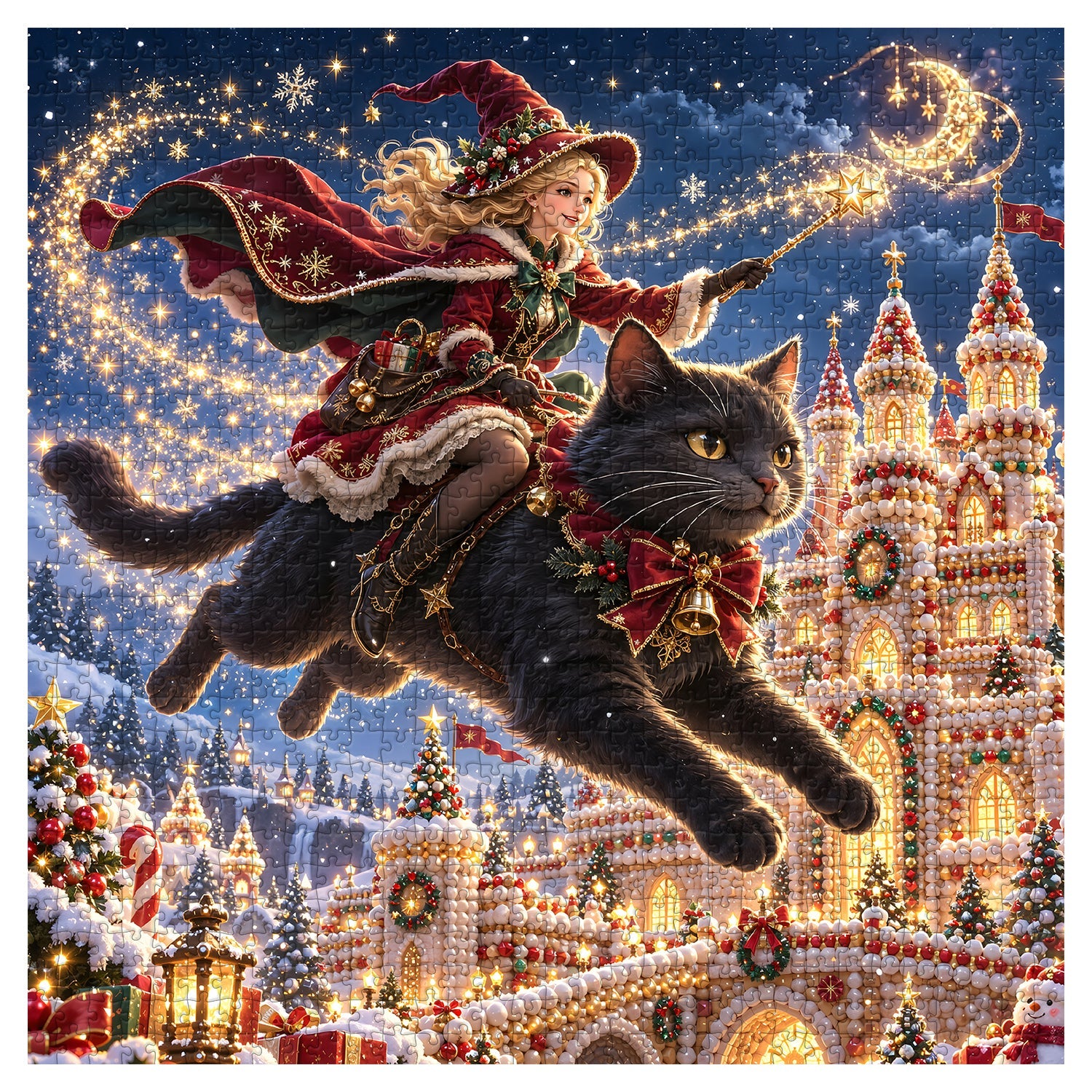 Cat’s Christmas Flight Jigsaw Puzzle 1000 Piece