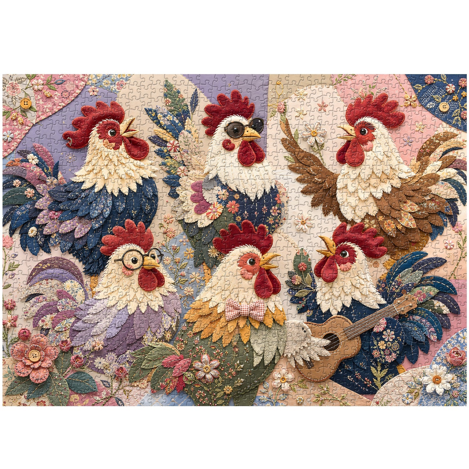 Patchwork Chick Band Jigsaw Puzzle 1000 Piece