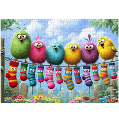 Cute Birds Laundry Day Jigsaw Puzzle 1000 Piece