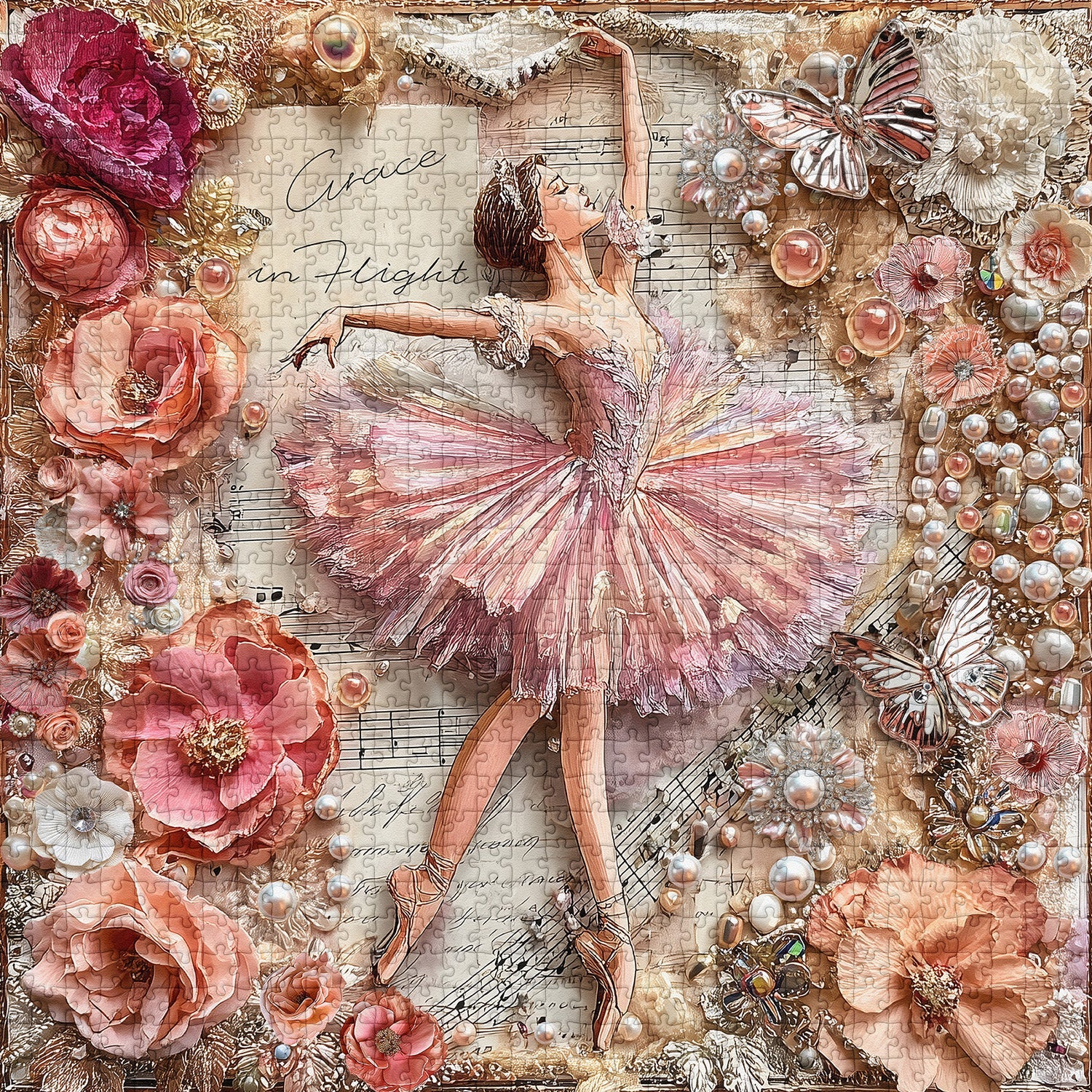 Puzzle 1000 Pièces Floral Dance Grace