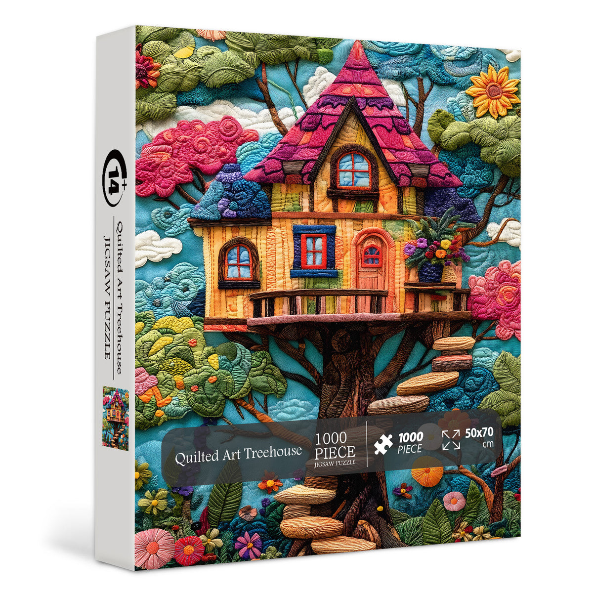 Quilted Art Treehouse Jigsaw Puzzle 1000 Pieces