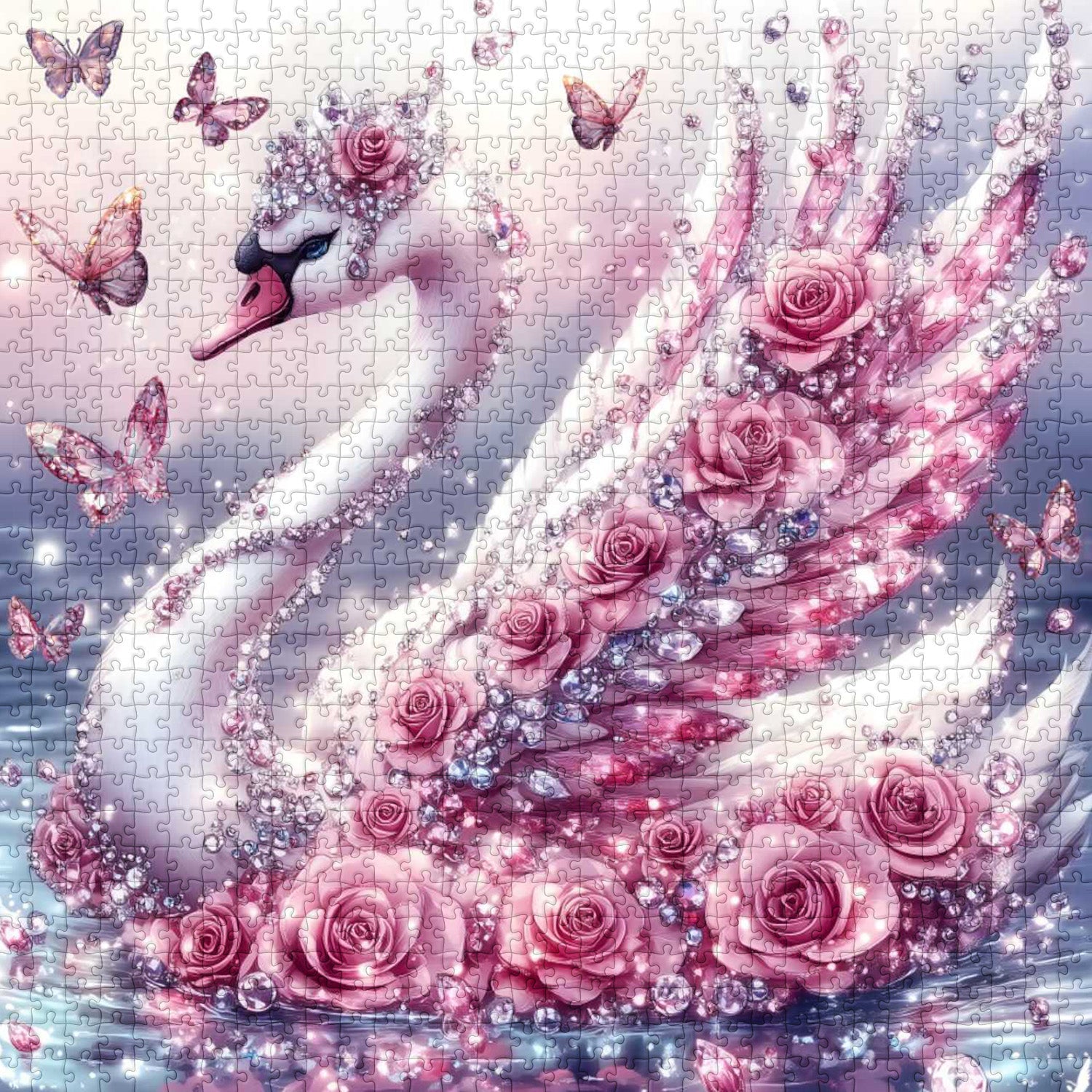 Diamond Rose Swan Jigsaw Puzzle 1000 Pieces