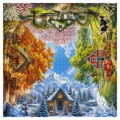 Rotating Seasons Cottage Jigsaw Puzzle 1000 Piece
