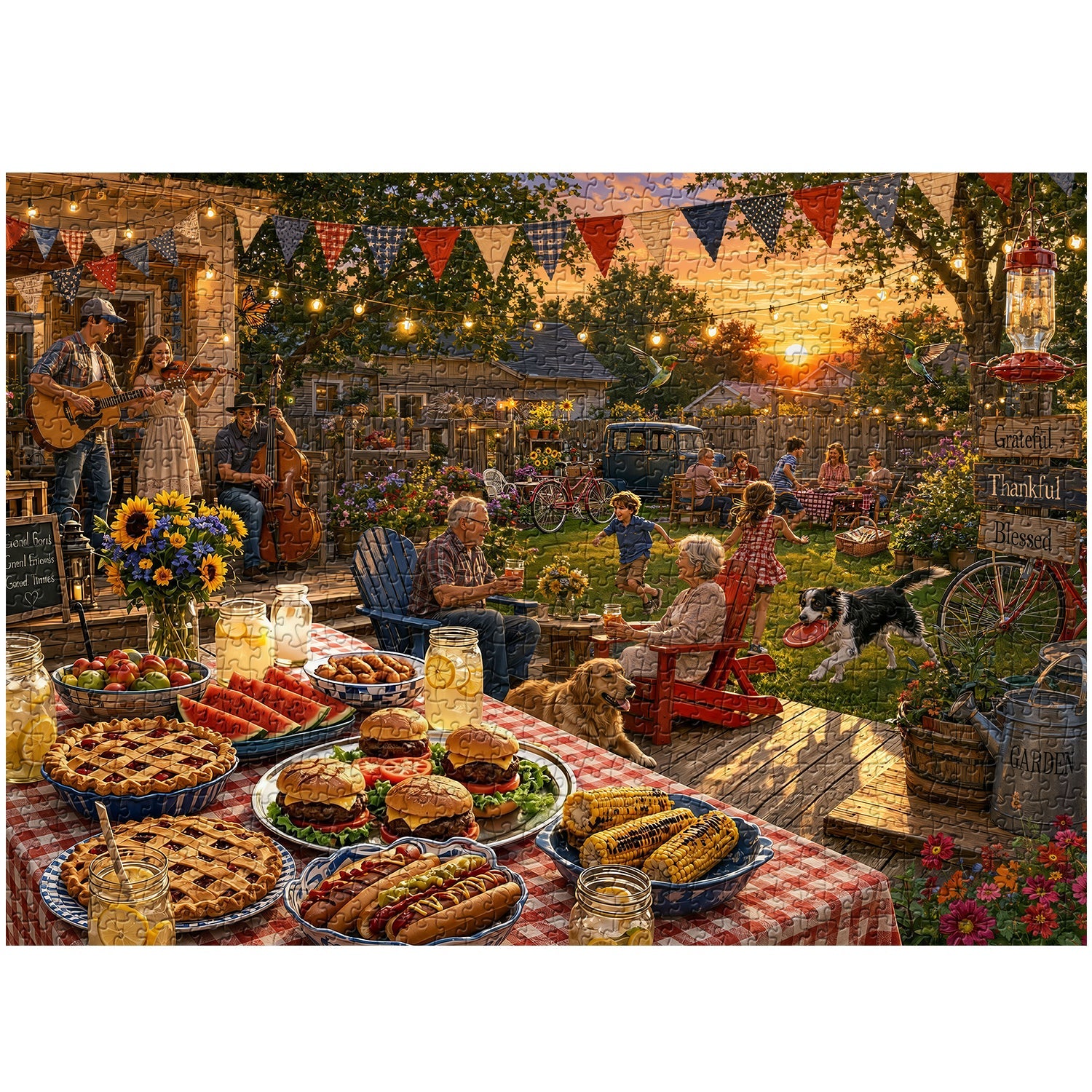 Family Yard BBQ Jigsaw Puzzle 1000 Piece