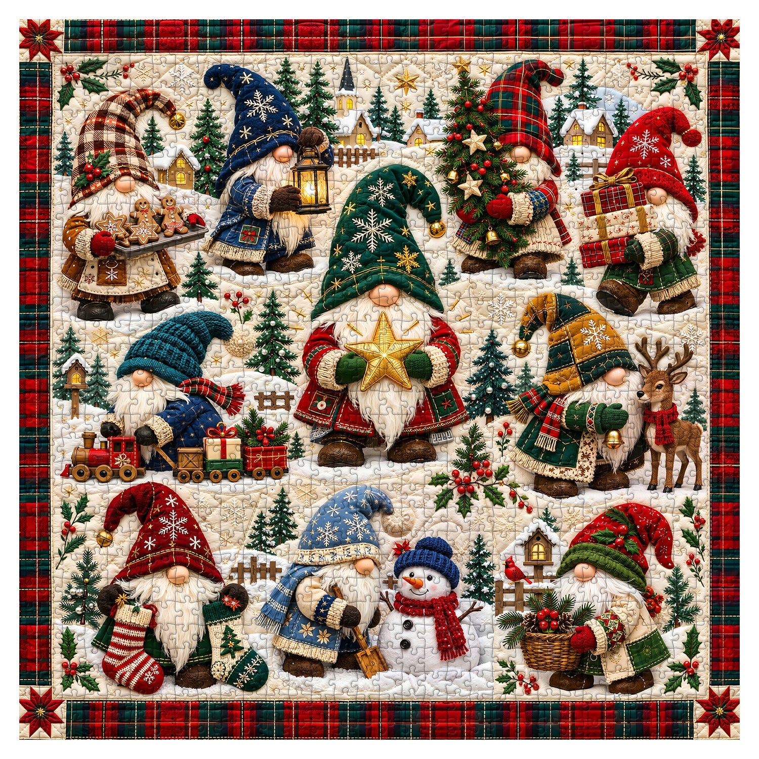 Winter Gnomes Gathering Jigsaw Puzzle 1000 Pieces