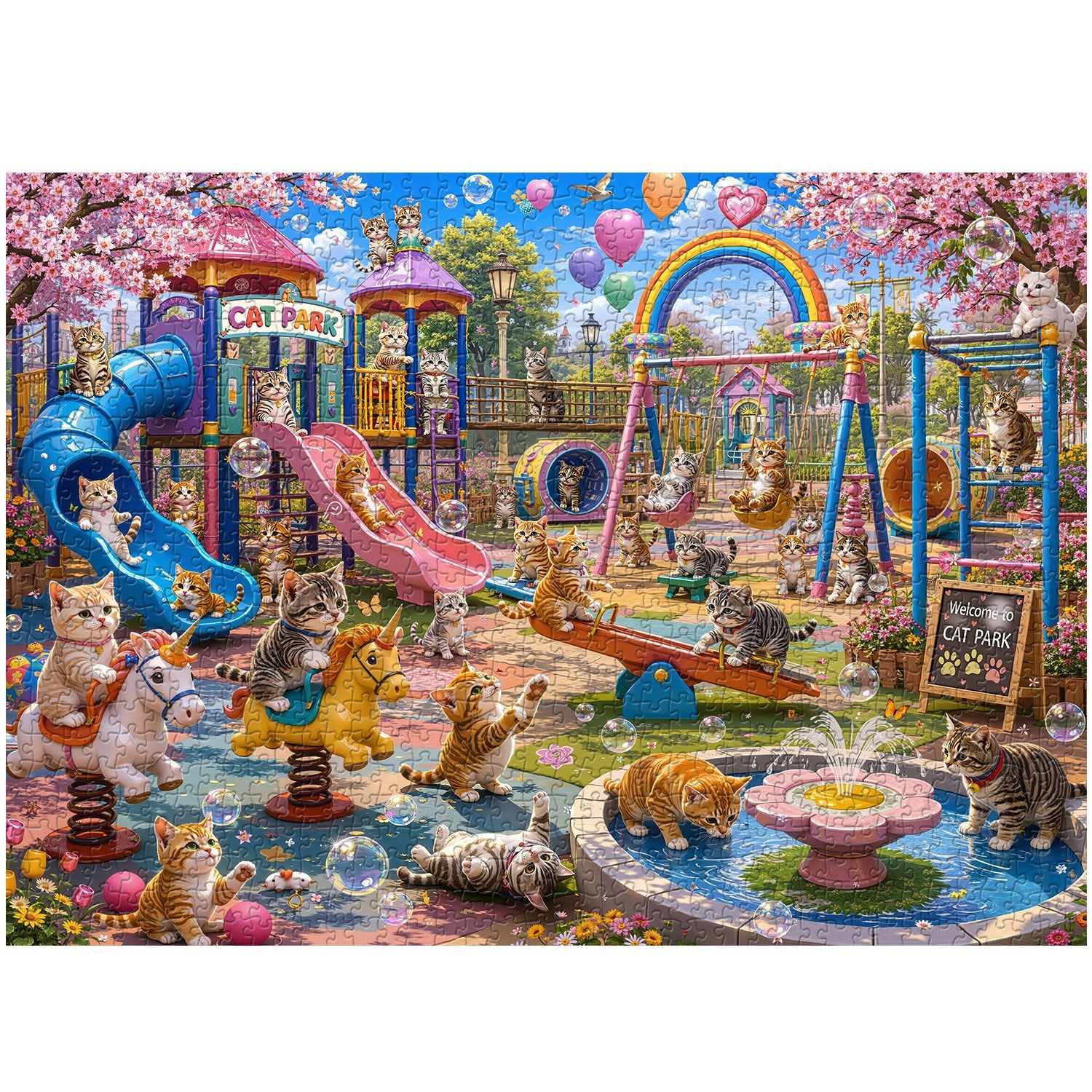 Cat Park Jigsaw Puzzle 1000 Pieces