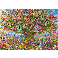 The Enchanted Birdhouse Garden Jigsaw Puzzle 1000 Piece