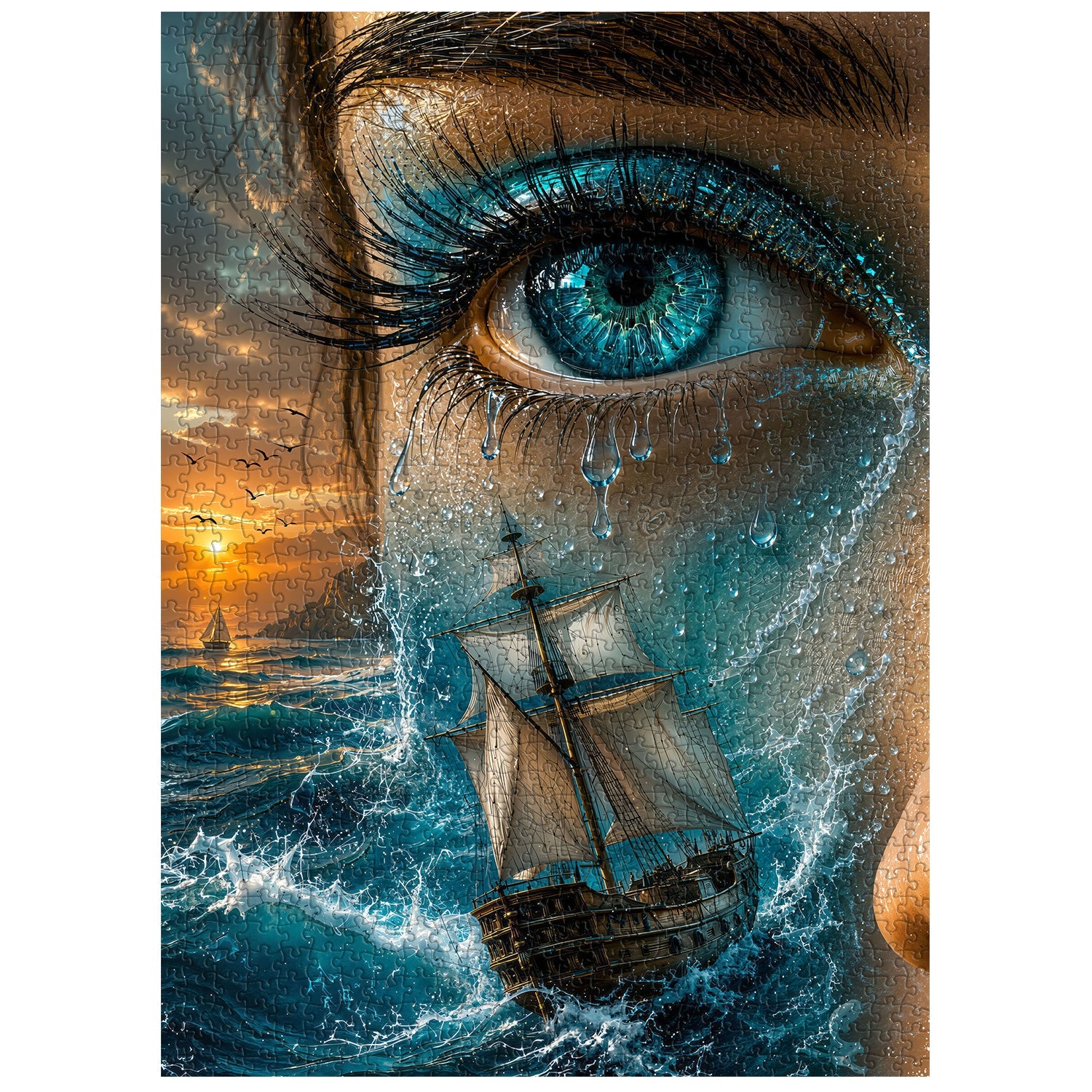 Sailing the Sea of Tears Jigsaw Puzzle 1000 Pieces