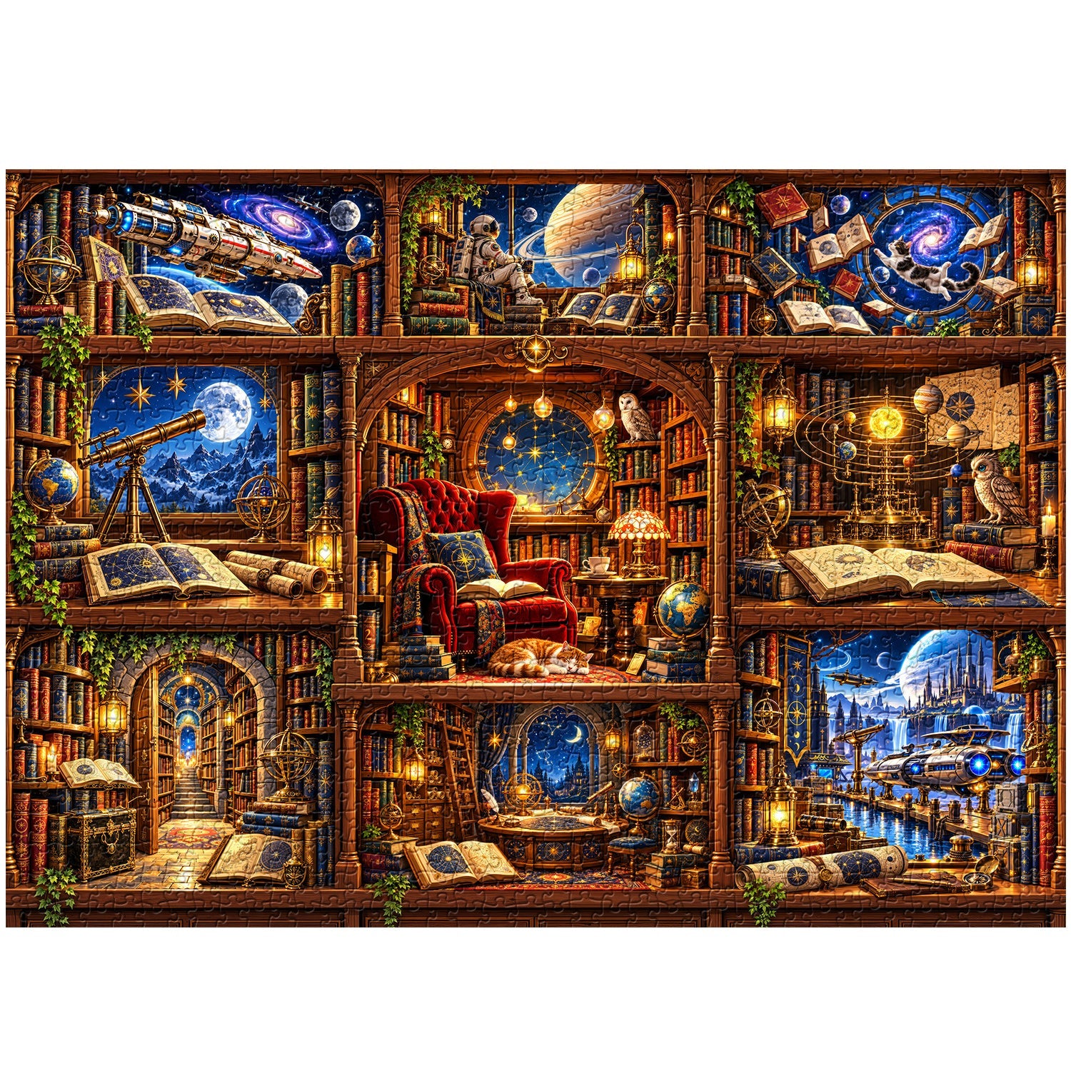 Interstellar Bookshelf Jigsaw Puzzle 1000 Pieces